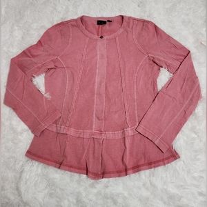 Tribal Pink Lightweight Button Close Peplum Jacket
